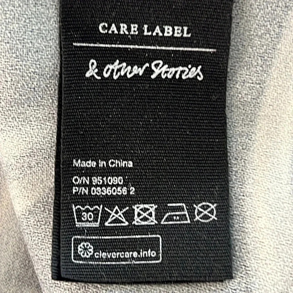 & OTHER STORIES Fumé Print Dress Elbow Length Sleeve V-Neck Black Size 4 - Picture 10 of 16